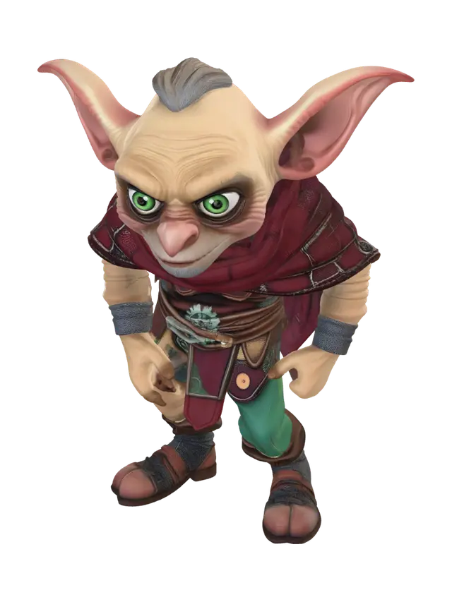 3D model for elder goblin chibi borderland style