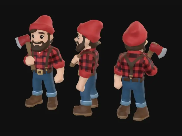 3D model for Lumberjack in Red Plaid