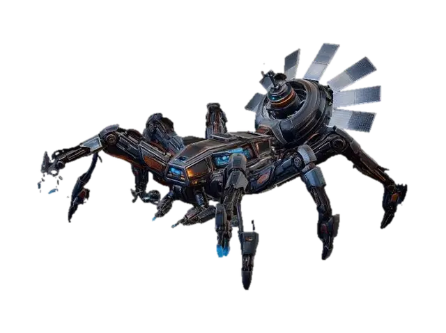Orbital Space Explorer Spider 3D model, vytvořený pomocí AI
