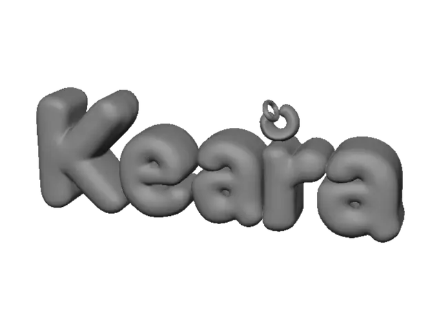 3D model for Create a 3d name keara with a keyring hole