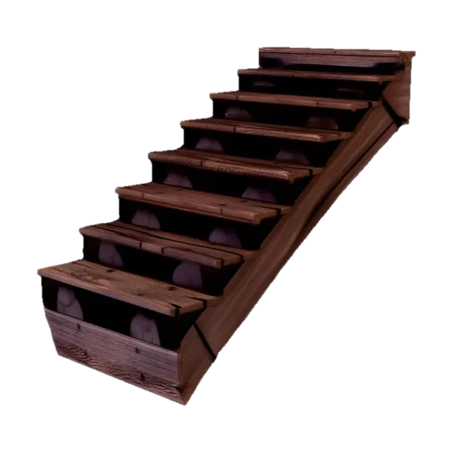 Wooden Staircase - Stair 3D model, vytvořený pomocí AI