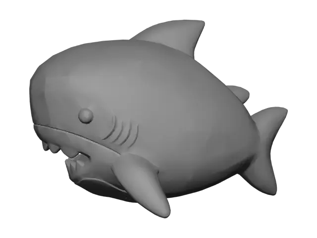 3D model for Blue Shark Toy