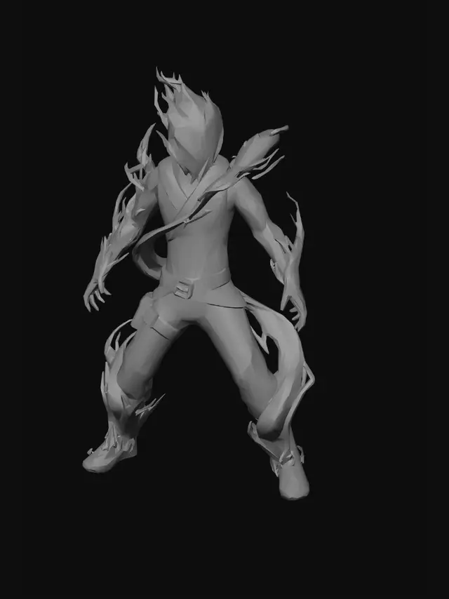 3D model for turn all of this photos to  one photo of character  btw ther the same character and add like