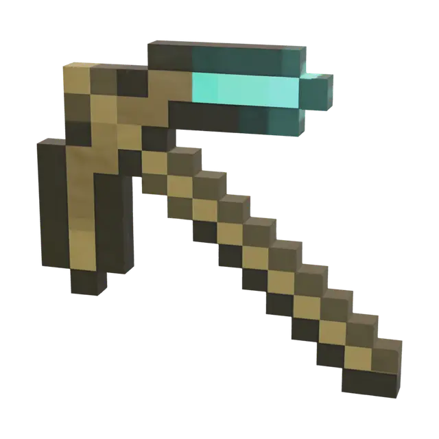 Diamond Pickaxe 3D model, vytvořený pomocí AI