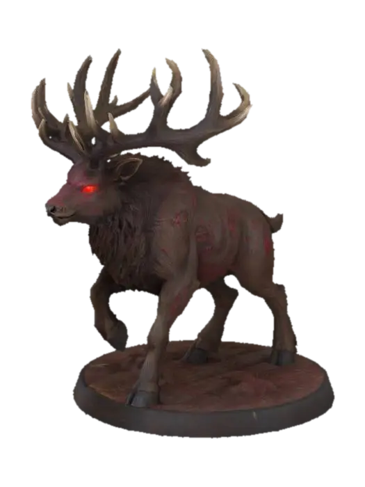 Infernal Stag - Corrupted 3D model, vytvořený pomocí AI