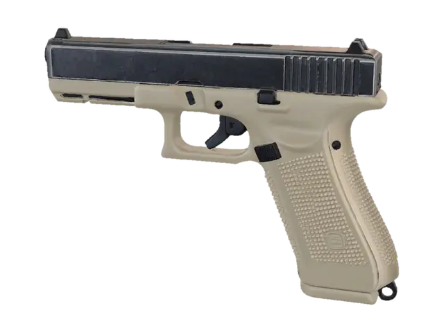 Desert Tan Glock 3D model, vytvořený pomocí AI