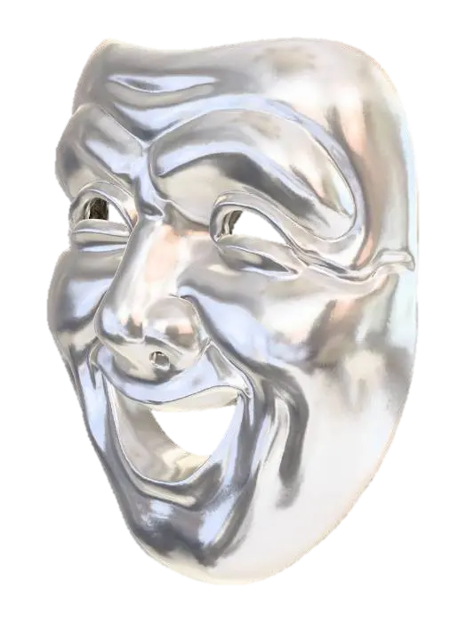Comedy Mask - Drama 3D model, vytvořený pomocí AI