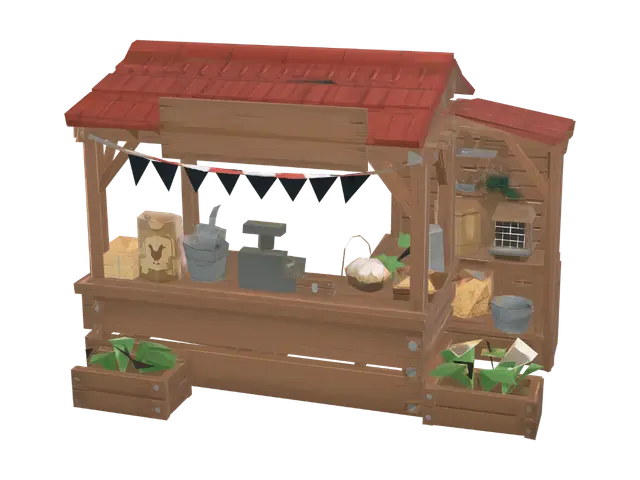 3D model for Rustic Farm Market Stall
