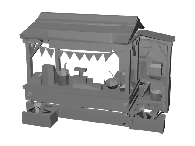 3D model for Rustic Farm Market Stall