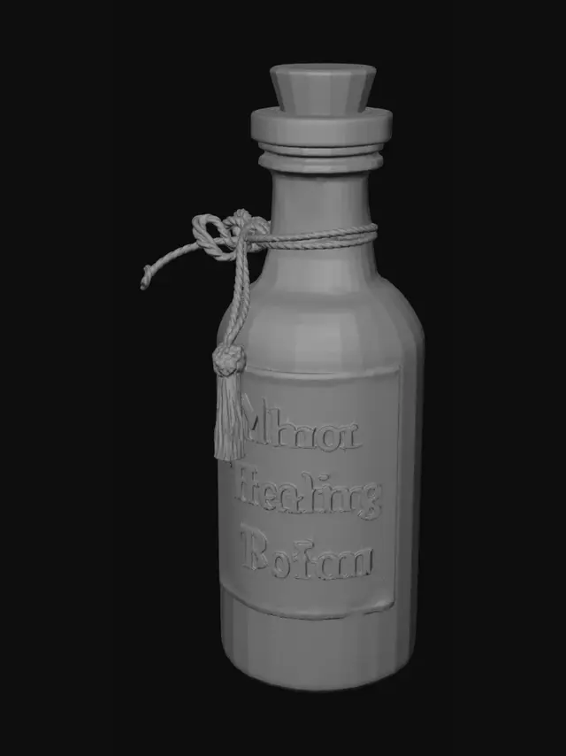 3D model for potion de soin mineure dans l'univer de Warhammer le jeu de role, un peu rustique et de faible valeur,