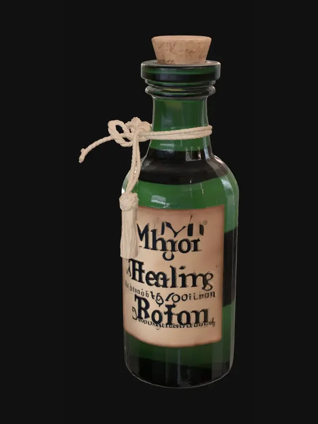 3D model for potion de soin mineure dans l'univer de Warhammer le jeu de role, un peu rustique et de faible valeur,