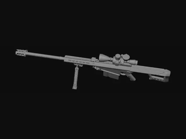 3D model for Long-Range Sniper Rifle with Scope and Bipod