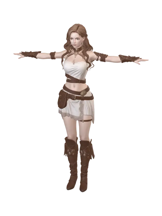 Modello 3D Dawnbound Warrior, generato dall’IA