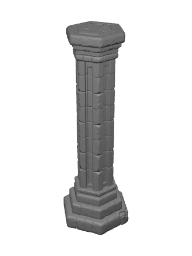 3D model for Stone Pillar with Compass Rose