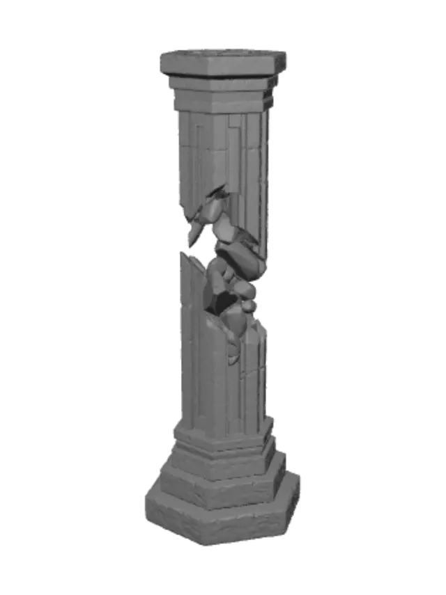 3D model for Cracked Stone Pillar