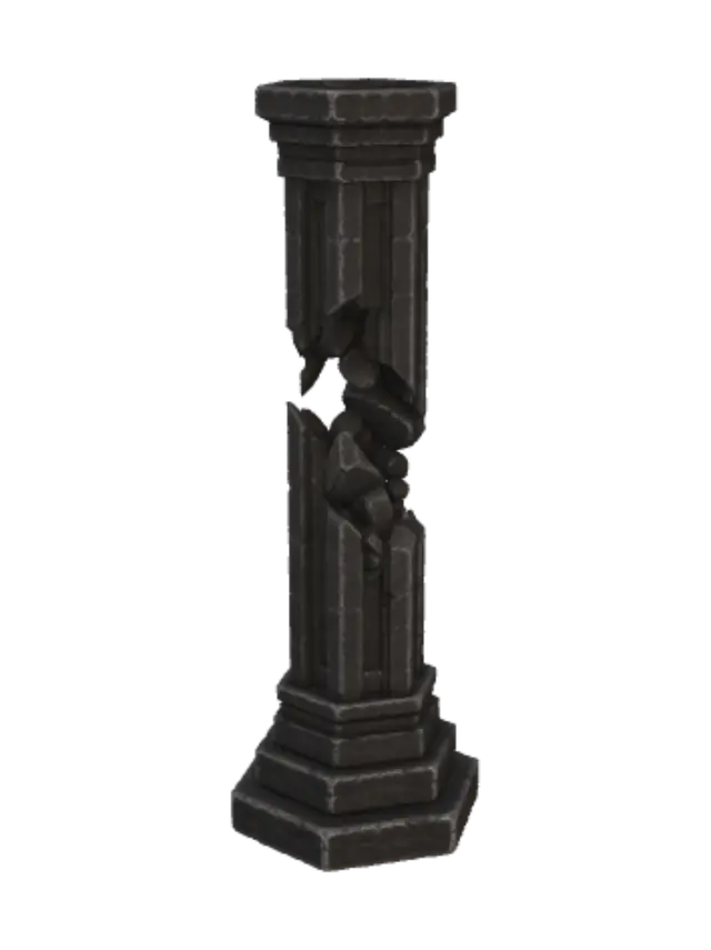 3D model for Cracked Stone Pillar