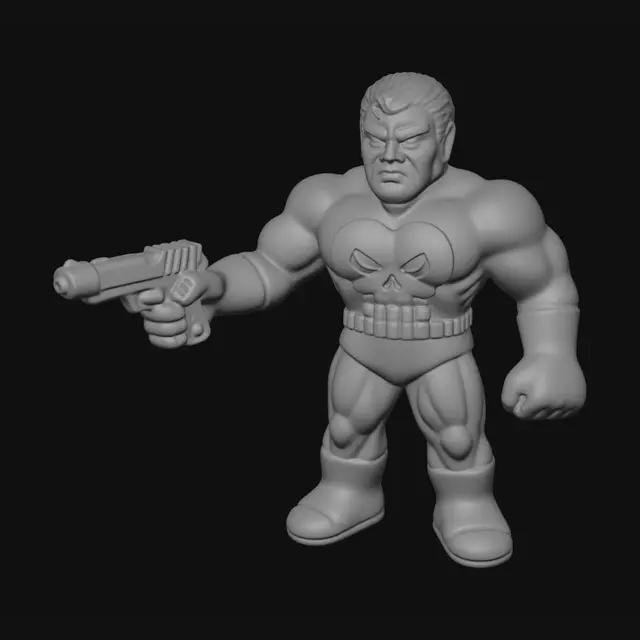 3D model for the punisher with a pistol in his right hand