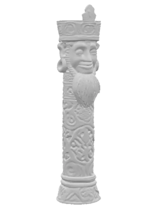 3D model for Магическая статуэтка, в виде столба, шаман,славянские руны, ацтекский бог, широкая улыбка, древние орнаменты
