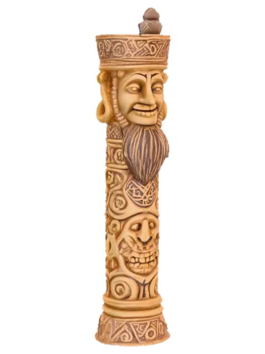 3D model for Магическая статуэтка, в виде столба, шаман,славянские руны, ацтекский бог, широкая улыбка, древние орнаменты