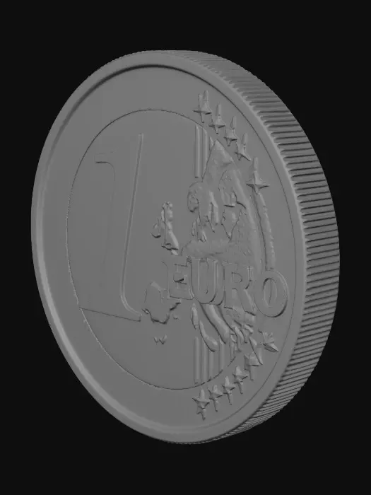 3D model for 1 euro stuck ruckseite ultra realistisch mit details fur 3d model