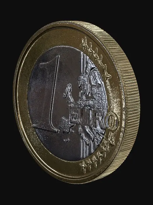 3D model for 1 euro stuck ruckseite ultra realistisch mit details fur 3d model