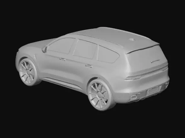 3D model for Sleek White SUV Silhouette