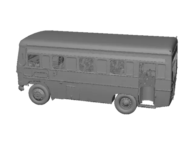 3D model for Green and White Tata Bus