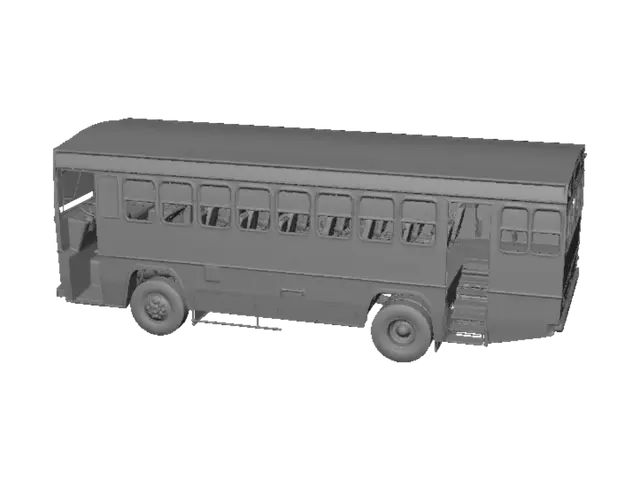 3D model for Red and Cream Bus in India