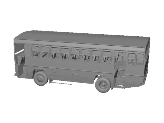 3D model for Red and Cream Bus in India