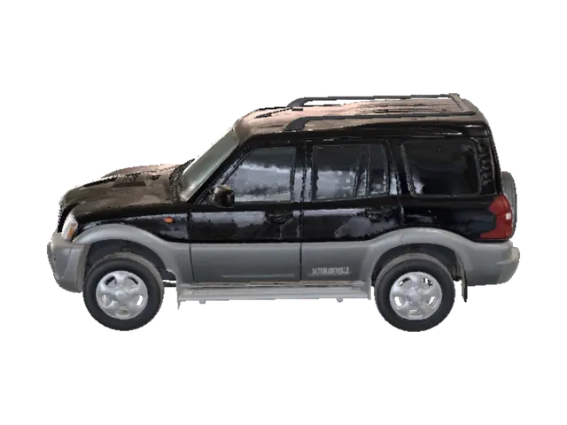 3D model for Black Mahindra SUV in Parking Lot