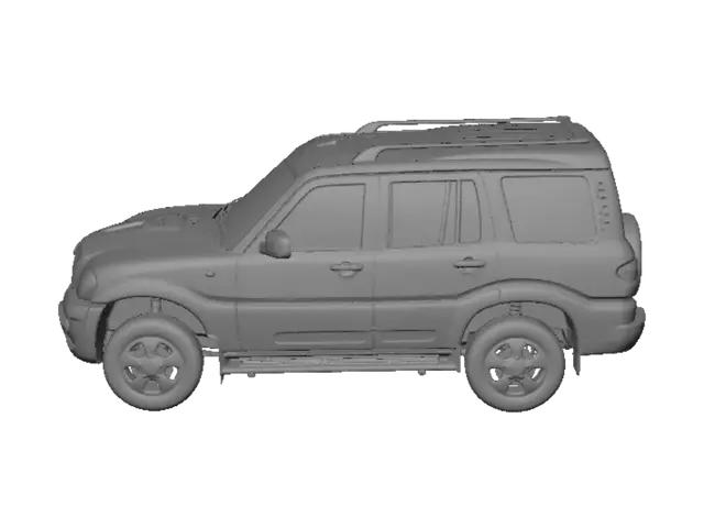 3D model for Black Mahindra SUV in Parking Lot