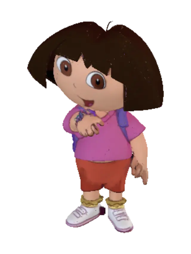 Dora the Explorer 3D model, vytvořený pomocí AI