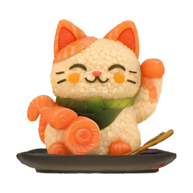 3D model for [Japan] Sushi Lucky Cat, #AroundTheWorld#