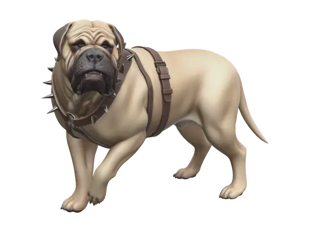 Stylized Bullmastiff - Bulldog 3D model, vytvořený pomocí AI
