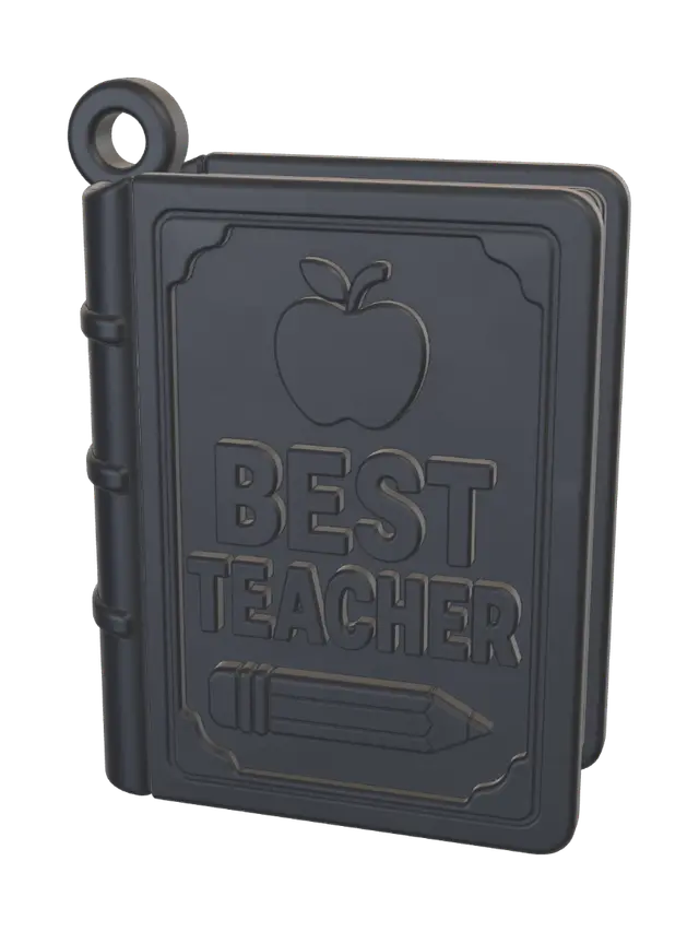 Best teacher book keychain 3D model, vytvořený pomocí AI