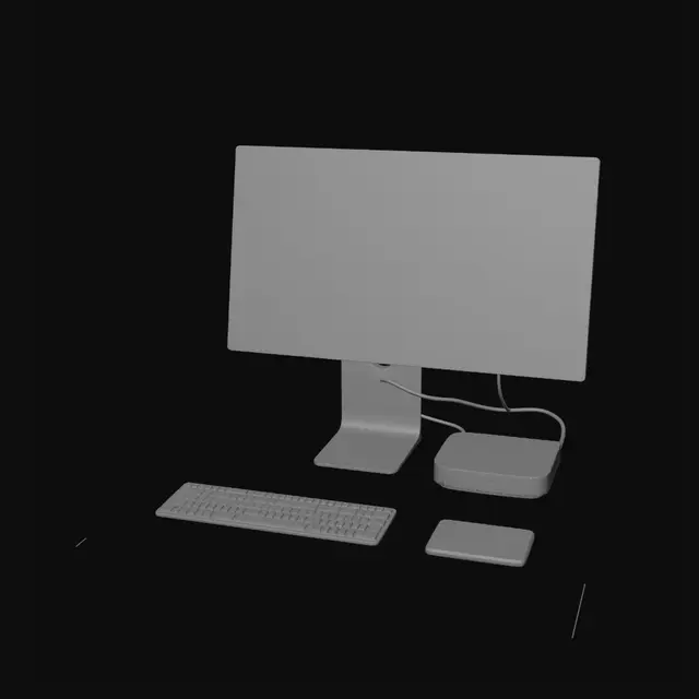 3D model for Modern Apple Desk Setup