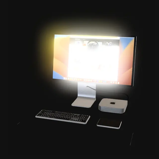 3D model for Modern Apple Desk Setup