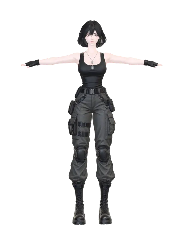 Undercover Mercenary - Game-Ready 3D Tactical Character - Contrast 3D model, vytvořený pomocí AI