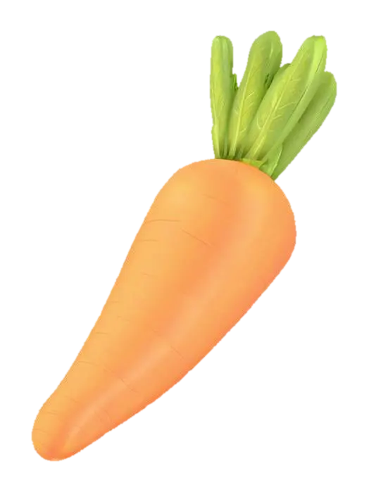 Carrot Delight 3D model, vytvořený pomocí AI