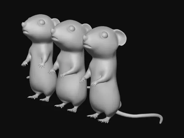 3D model for Three Tiny Mice, Three Curious Cats