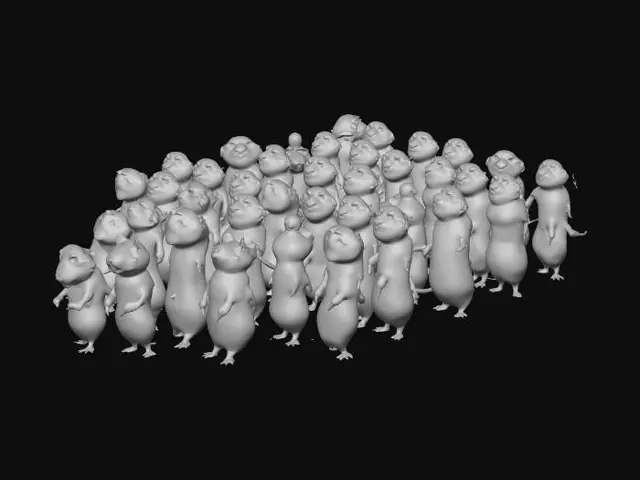 3D model for 100 tiny mice