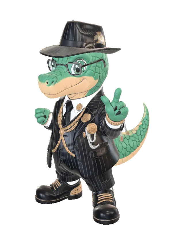 Gangstasaurus - Gangster 3D model, vytvořený pomocí AI