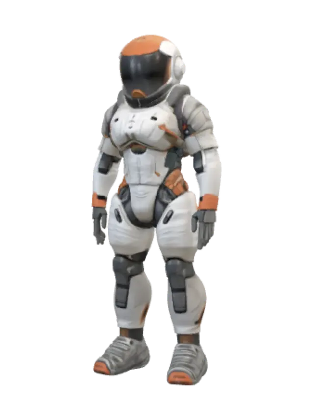 Aurora Vanguard Exosuit 3D model, vytvořený pomocí AI