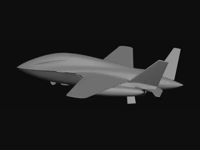 3D model for Een futuristische uav glider drone met een futuristische straalmotor voor in Xplane 12 de simulator