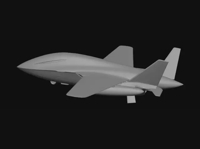 3D model for Een futuristische uav glider drone met een futuristische straalmotor voor in Xplane 12 de simulator