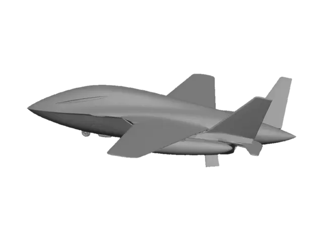 3D model for Een futuristische uav glider drone met een futuristische straalmotor voor in Xplane 12 de simulator