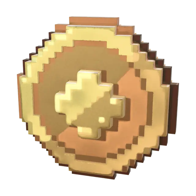 3D model for Pixel Gold Coin