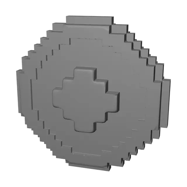 3D model for Pixel Gold Coin