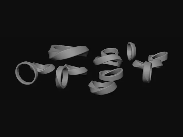 3D model for Möbius Strip Ring – Men's Sterling Silver
