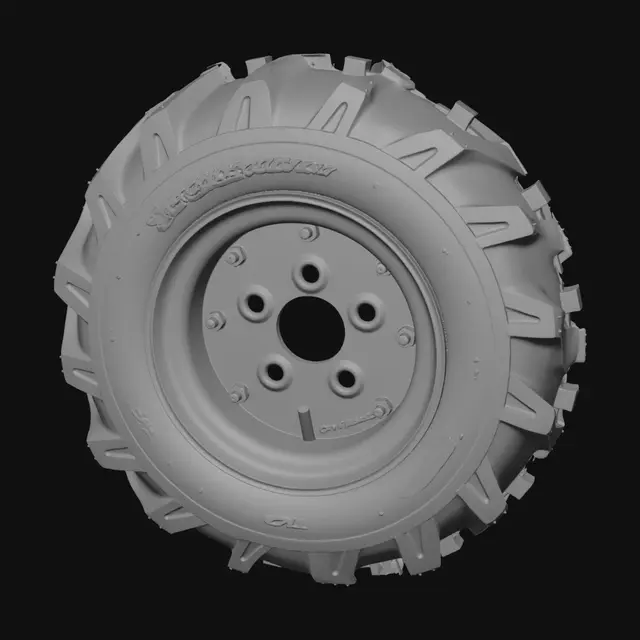 3D model for Red Rim Tractor Tire